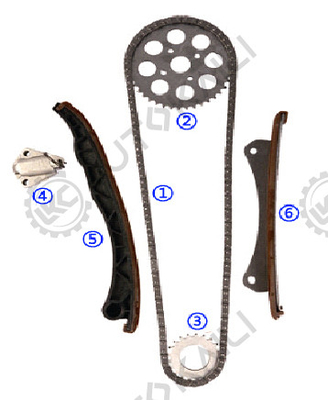 Kit di catena di cronometraggio per IDEA 1.3 D Multijet 199 A3.000 1248CC 05.10 LINEA (323) 1.3 D Multijet 199 A3.000 1248CC 07.6 PALIO (178BX) 1.3 JTD Multijet 188 A9.000 1248CC 03.6- PUNTO / GRANDE PUNTO (199)