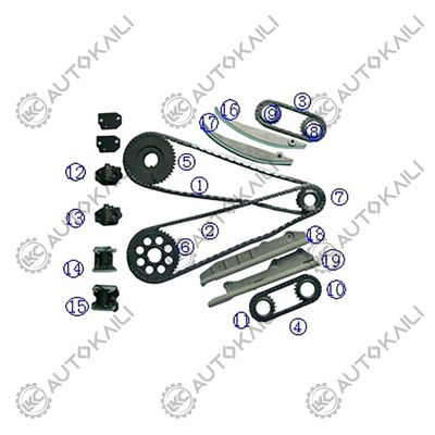 Plastico PA66 / PA46 Kit di catena di cronometraggio per Ford Mustang 281Cu. V8 GAS DOHC Benzina 4.6L 01-02