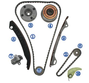 Plastico PA66 / PA46 Kit di catena di cronometraggio per Koleos KR20DDET 2.0T 19-