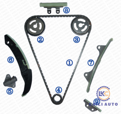 Corredo a catena cronometrante per il motore i10 (PA) i20 (GB) i20 (PB PBT) G4LA 1.2L 08-10 di HYUNDAI/KIA i10 (IA) 24321-03000 9*160L