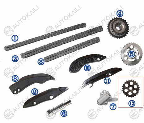 Kit di catena per BMW 325d/330d 430d/435d 530d/535d/525d 640d 730d/740d/750d 3.0L N57 07-16 11318572503 86L