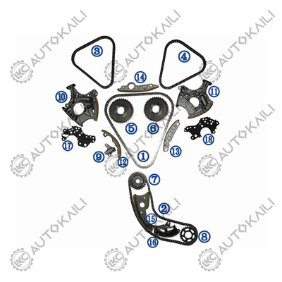 Kit di catena di cronometraggio per AUDI/VW AUDI A6 4F2,C6 2.4 2393CC 133KW 177PS 2004.5-2008.10 06E109229F 106L