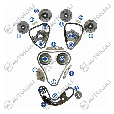 Kit di catena di cronometraggio per AUDI/VW CPAA/CVBA/CLXA AUDI A8L 4H8 150KW 2.5L 09-14 A6L 4X8/C7 140KW 2.5L 10-15 06E109465BC 108L