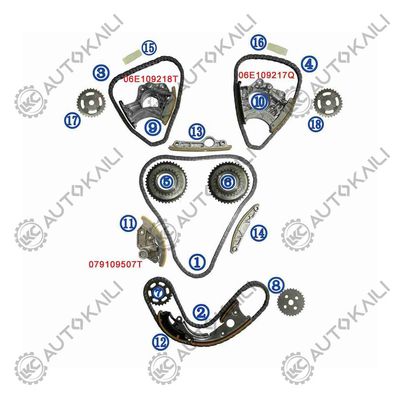Kit di catena di cronometraggio per AUDI / VW S5 8F7 CAKA 245KW 3.0T 08-11 06E109465BC 108L