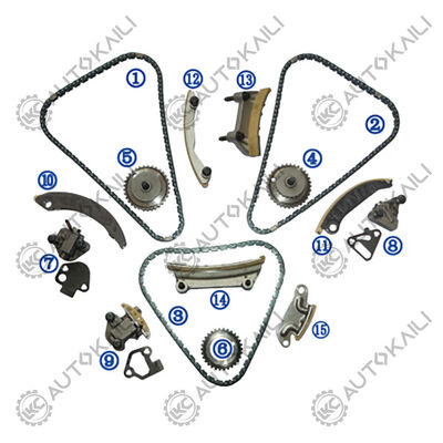 Plastico PA66 / PA46 Kit di catena di cronometraggio per 9-3 YS3F Turbo V6 Benzina B284L / B284R 2.8L 06-09