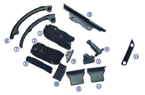 Kit catena di distribuzione in plastica PA66/PA46 per INFINITI 4494CC V8 90-96 Q45 32V DOHC