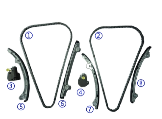 Kit catena di distribuzione in plastica PA66/PA46 per INFINITI FX45 VK45DE V8 4.5L 03-08
