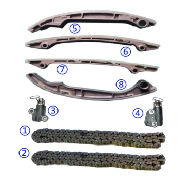 Plastico PA66 / PA46 Kit di catena di cronometraggio per Infiniti QX56 VK56DE V8 5.6L 5552cc 04-06