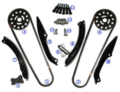 La catena Kit For NAVARA della sincronizzazione SELEZIONA SU V9X V6 228HP 3.0L 2010,5 - 43960R diesel 06CT.K-1-114L 43960R 43960R 8200854971