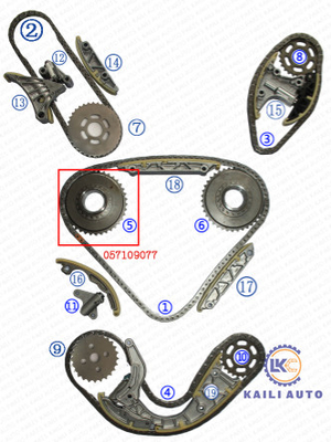 CASA CEXA 059109229J 106L 057109218K di VW PHAETON a catena TOUAREG 3.0T CATA dell'Assemblea di sincronizzazione di AUDI 2.7L CANA