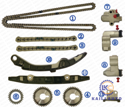 Catena Kit For NISSAN TEANA J32 J31 2.3L 2.5L 3.5L 13028-JK00A 11*196L 13028-AL510 9*66L di sincronizzazione del motore VQ25DE